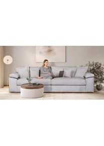 Big-Sofa OTTO HOME "Soft&Cosy XXL, B: 303 cm - OTTO. Verl&auml;ssliche Qualit&auml;t.", grau, B:303cm H:93cm T:123cm, 100% Polyester, Sofas, Big-Sofa, Mega-Sofa, Cord oder Chenille-Struktur, mit Federkern & 4 Zierkissen