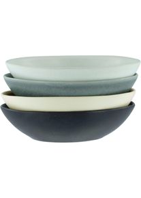 Servierschale Creatable "Pietra", bunt (schwarz, sand, grafit, hellgrau), B:20,5cm H:5,2cm L:16,5cm T:16,5cm, Steinzeug, Sch&uuml;sseln, Servierschale, Salatschale, Snackschale, jedesSt&uuml;ck ein Unikat, Made in Europe