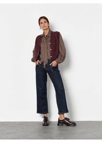 Klassische Bluse Toni "Coco", Damen, Gr. 36, braun (dunkelbraun 079), Stoff, , Klassisch, comfort fit normal, hoch geschlossener Ausschnitt, Manschette, Blusen Klassische Bluse, mit abnehmbarer Schluppe