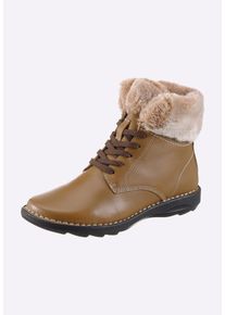 Stiefelette AIRSOFT MODERN+ "Stiefelette Stiefelette mit Futter", Damen, Gr. 39, braun (camel), Glattleder, Modisch, Schuhe Stiefelette