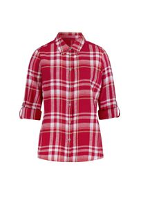 Klassische Bluse WITT "Flanell-Bluse Flanellbluse mit krempelbaren &Auml;rmeln", Damen, Gr. 50, rot (rot, camel, kariert), Flanell, , Sportlich, Blusen Klassische Bluse