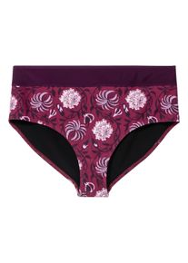 Bikini-Hose sheego by Joe Browns "Bikini-Hose Bikini-Hose mit Bl&uuml;ten-Druck", Damen, Gr. 48, Normalgr&ouml;&szlig;en, lila (beere, gemustert), Elegant, Badehosen Bikini-Hose, mit Blumendruck und Shaping-Einsatz