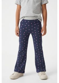 Leggings s.Oliver JUNIOR, M&auml;dchen, Gr. 104, N-Gr, blau (dunkelblau aop), Web, Obermaterial: 95% Baumwolle, 5% Elasthan, bedruckt, gepunktet, k&ouml;rpernah lang, Hosen Leggings, Sommer-Leggins mit Punkten / f&uuml;r Girls