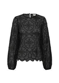 Langarmbluse Kaffe "Kaffe Bluse langarm KAgori", Damen, Gr. M, schwarz (schwarz deep), Blusen Langarmbluse