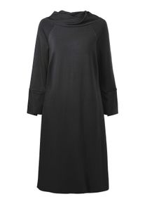 Druckkleid Heine "Jersey-Kleid Jerseykleid mit weitem Stehkragen", Damen, Gr. 36, Normalgr&ouml;&szlig;en, schwarz, Modisch, Kleider Druckkleid