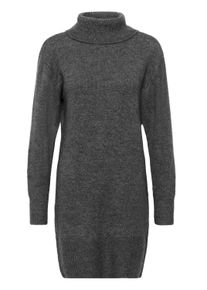 Midikleid Kaffe "Kaffe Kleid KAmyra", Damen, Gr. XXL, N-Gr, grau (dunkelgrau melange), Obermaterial: 54% Polyester Pol. recyc.. 36% Polyacryl PAN. 8% Wolle mw. 2% Elasthan EL., Kleider Midikleid
