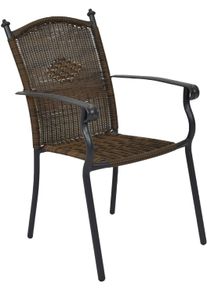 Gartensessel Merxx "&raquo;Roma&laquo;", braun, B:57cm H:91,5cm T:57cm, Sessel, Gartensessel, pulverbeschichtetes Aluminiumgestell