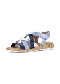 Riemchensandale Gabor "Rhodos", Damen, Gr. 43, ungef&uuml;ttert, blau (marine), Nappaleder, Schuhe Riemchensandale, Sandalette, Sommerschuh im Kontrast-Look, G-Weite