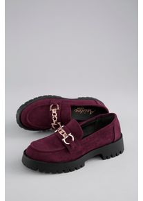 Loafer ANISTON SHOES, Damen, Gr. 40, Lederimitat, dunkelrot, Textil, Schuhe Loafer, Schlupfschuh mit Zierschlie&szlig;e - NEUE KOLLEKTION