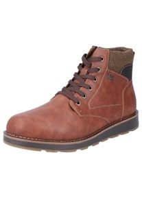 Winterboots Rieker, Herren, Gr. 40, Warmfutter, braun (cognac, dunkelbraun), Lederimitat, Textil, Schuhe Winterboots, Schn&uuml;rboots, Schaftrandpolsterung, mit RiekerTEX-Membran