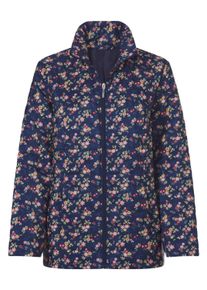 Steppjacke SIEH AN "Steppjacke Steppjacke mit Bl&uuml;ten-Druck", Damen, Gr. 54, marine, erdbeere, bedruckt, Web, Stoff, , Basic, Jacken Steppjacke
