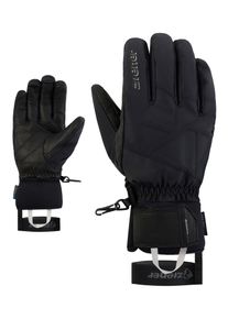 Skihandschuhe Ziener "GENDING-Z AQUASHIELD PrimaLoft", Herren, Gr. 9.5, schwarz, Materialmix, Handschuhe Skihandschuhe, wasserdicht, winddicht, atmungsaktiv, extra warm, Lederinnenhand