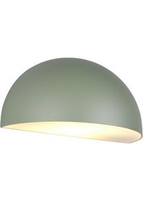 Trio LEUCHTEN Au&szlig;en-Wandleuchte "MAAS, Hauswand Leuchte Downlight kugelf&ouml;rmig Metall Aluminium IP44", gr&uuml;n, 1, H: 14cm, 1 Stk., Leuchten, exkl 1x E27 max 10W, Breite 27cm H&ouml;he 14cm, Leuchtmittel wechselbar, Au&szlig;en-Wandleuchte