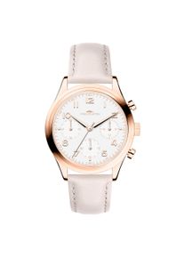 Chronograph Fynch-Hatton, rosa (grau, wei&szlig;), Armbanduhren, Damen, goldfarben, Chronograph, Quarzuhr, Armbanduhr, Damenuhr, Lederarmband, analog, Stoppfunktion