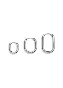 Adelia&acute;s Ohrring-Set ADELIA&acute;S "Ohrringe Ohrring-Set mit 3 ovalen Creolen 13 &times; 16 bis 17 &times; 26 mm", goldfarben, Ohrringe, Damen, Einheitsgr&ouml;&szlig;e, Edelstahl, Ohrring-Set, Modeschmuck mit drei ovalen Creolen in abgestuften Gr&ouml;&szlig;en