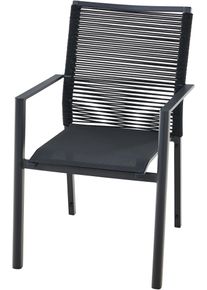 Gartensessel siena GARDEN "BOLOGNA Stapelsessel", schwarz (anthrazit), B:57cm H:91,5cm T:65cm, Sessel, Gartensessel, Aluminiumgestell, Rope Geflecht