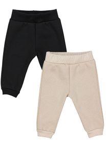 Pumphose TUPTAM "Hose Baby Jungen Hosen Fleece Angeraut Winter 2er Pack", M&auml;dchen, Gr. 86, N-Gr, schwarz (schwarz, beige), Obermaterial: 80% Baumwolle CO. 20% Polyester PES., Hosen Pumphose