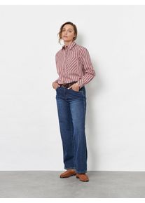 Klassische Bluse Toni "Clyde", Damen, Gr. 4, bunt (ros&eacute;, blau 410), Web, , Casual, comfort fit normal, hoch geschlossener Ausschnitt, Manschette, Blusen Klassische Bluse, mit Streifen