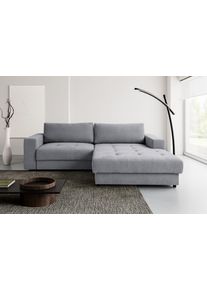 Ecksofa WERK2 "Indiana inkl. Bettfunktion & Bettkasten, Luxus-Mircofaser, bequem", grau (hellgrau), B:270cm H:76cm T:182cm, 92% Polyester, 8% Nylon, Sofas, Ecksofa, Luxus-Microfaser weich ENJOY NEW, L-Form, XXL, Schlaffunktion