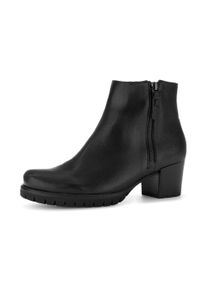 Stiefelette Gabor "ATHEN", Damen, Gr. 38,5, w&auml;rmend, schwarz, Glattleder, unifarben, Basic, Schuhe Stiefelette, Blockabsatz, Ankleboots mit Zierrei&szlig;verschlu&szlig;