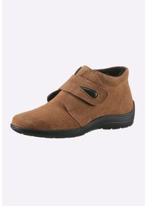 Stiefelette AIRSOFT COMFORT+ "Stiefelette Stiefelette", Damen, Gr. 38, braun (camel), Veloursleder, Basic, Schuhe Stiefelette