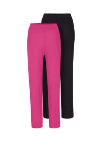 Stoffhose WITT "Hosen Hosen 2 St&uuml;ck", Damen, Gr. 18/19, Kurzgr&ouml;&szlig;en, pink (schwarz, fuchsia), Single-Jersey, , Basic, Hosen Stoffhose