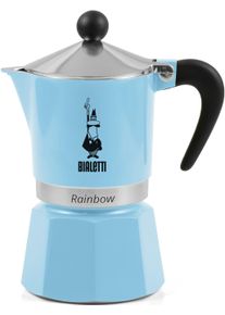 Espressokocher Bialetti "Rainbow", blau (aluminiumfarben, hellblau), 0,13 l, 3, Kaffeemaschinen, Espressokocher, Aluminium