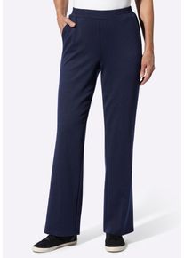 B&uuml;gelfaltenhose SIEH AN "B&uuml;gelfalten-Hose B&uuml;gelfaltenhose in Interlock-Qualit&auml;t", Damen, Gr. 42, Normalgr&ouml;&szlig;en, marine, Interlock, , Basic, gerade, Hosen B&uuml;gelfaltenhose
