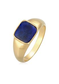 Siegelring Elli Premium "Ring Siegelring Sodalith Quadrat Klassik 925 Silber" Gr. 54, gold, Fingerringe, Damen, 54, ohne Stein, Silber 925 (Sterlingsilber), 9mm, Siegelring