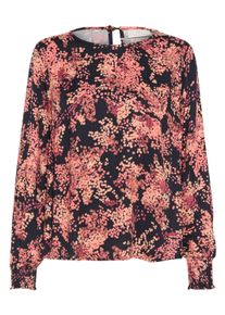Langarmbluse Kaffe "Damen Langarm-Bluse BPjanette", Damen, Gr. L, schwarz (schwarz, rot tones berry), Obermaterial: 100% Viskose LENZING ECOVERO CV LenzEcov., Blusen Langarmbluse