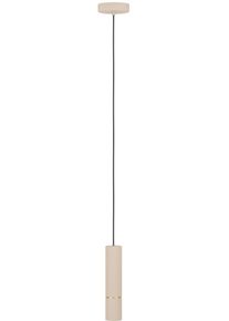Eglo H&auml;ngeleuchte "Caminia H&auml;ngelampe, beige und gold, Esstischlampe, Pendelleuchte, GU10", beige (braun), 1, &Oslash; 6cm H: 110cm, 1 Stk., Leuchten, H&auml;ngeleuchte - H110 x &Oslash;6 cm - sandfarben, messing-geb&uuml;rstet, H&auml;ngeleuchte