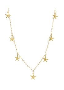 Adelia&acute;s Kette mit Anh&auml;nger ADELIA&acute;S "Lange Gliederkette mit sieben Seestern-Anh&auml;ngern aus Edelstahl 79 cm + 5 cm" Gr. 79, gold (goldfarben), Halsketten, Damen, 79cm, Edelstahl, Kette mit Anh&auml;nger, Dieser modische Modeschmuck zeichnet sich durch sieben verteilt eingeh&auml;ngte Seestern-Anh&auml;nger aus