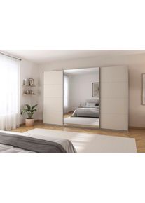 Kleiderschrank OTTO HOME "Schrank Garderobe Ankleide Schlafzimmerschrank Mietswohnung AGORDO", beige (kaschmir (champagner), griffleisten alufarbig), B:315cm H:229cm T:62cm, Holzwerkstoff, Schr&auml;nke, Kleiderschrank, Kaschmir mit Spiegel, Top Innenausstattung MADE IN GERMANY
