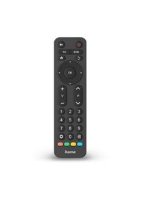 Hama Universal-Fernbedienung "Universal Fernbedienung f&uuml;r TV und Set-Top-Box mit gro&szlig;en Tasten", schwarz, B:4,7cm H:2cm L:17,3cm, Fernbedienungen, Lernfunktion, gro&szlig;e Tasten, steuert zwei Ger&auml;te, 10 m Reichweite, Universal-Fernbedienung