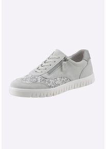 Schn&uuml;rschuh AIRSOFT MODERN+ "Sneaker Sneaker f&uuml;r orthop&auml;dische Einlagen geeignet", Damen, Gr. 38, grau (steingrau), Veloursleder, Basic, Schuhe Schn&uuml;rschuh