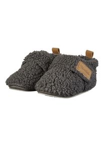 Krabbelschuh Sterntaler "Krabbelschuhe Boucle", Kinder, Gr. 22, dunkelgrau, Schuhe Krabbelschuh