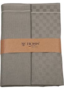 Geschirrtuch Ross "2er Set 907, zwei Geschirrt&uuml;cher in einer Banderole", grau (flanell), B:50cm L:70cm, 50% Baumwolle, 50% Leinen, Geschirrt&uuml;cher, Geschirrtuch, hochwertige Zwirn Halbleinen Geschirrt&uuml;cher, Ma&szlig;e je Tuch ca. 50x70 cm