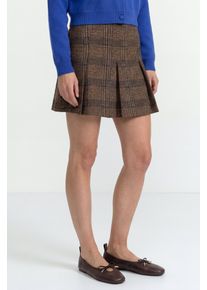 Faltenrock RICHROYAL, Damen, Gr. XS, chocolate torte, Web, Obermaterial: 69% Polyester, 29% Viskose, 2% Elasthan, kariert, A-Linie ca. Mitte Oberschenkel, R&ouml;cke Faltenrock