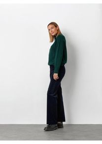 Palazzohose Toni "Jenny Wide", Damen, Gr. 38, Normalgr&ouml;&szlig;en, blau (dunkelblau 059), Cord, , Casual, slim fit normal, Hosen Palazzohose, aus feinem Cord