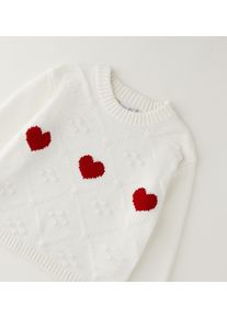 Sweatshirt IDO "BABY GIRL KNITWEAR", M&auml;dchen, Gr. 104, wei&szlig; (sanftes wei&szlig;), 55% Baumwolle, 40% Polyamid, 5% Wolle, Sweatshirts Sweatshirt