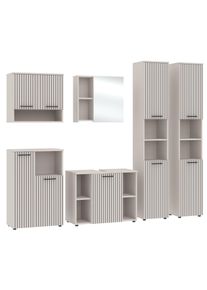 Badezimmer-Set respekta "Tilda", beige (kaschmir mit rillenoptik), B:210cm H:195cm T:35cm, Holzwerkstoff, Kastenm&ouml;bel-Sets, Badezimmer-Set