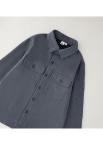 Businessshirt IDO "BOY LONG SLEEVED SHIRT", Jungen, Gr. 176, grau (dunkelgrau), 70% Polyester, 28% Viskose, 2% Elastan, Shirts Businessshirt