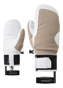 F&auml;ustlinge Ziener "GEFANOS-Z AQUASHIELD DAUNENF&Uuml;TTERUNG", Herren, Gr. 11, beige (sandstone), Materialmix, Handschuhe F&auml;ustlinge, wasserdicht, winddicht, atmungsaktiv, extra warum durch Naturdaune