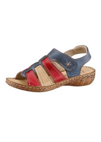 Sandale AIRSOFT MODERN+ "Sandale Sandale", Damen, Gr. 42, bunt (blau, rot), Glattleder, Sportlich, Schuhe Sandale