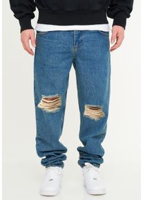 Tapered-fit-Jeans DAILY COTTON "Daily Cotton Jeans DCSAVANETA", Herren, Gr. 33, L&auml;nge 32, blau (vintage blau), Casual, tapered fit, Jeans Tapered-fit-Jeans, Herren Lange Hose Jeans Ripped Tapered-Fit