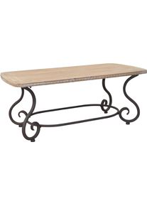Couchtisch Home Affaire, beige (natur), B:116cm H:48cm T:61cm, Tische, Couchtisch, mit sch&ouml;ner Verzierung