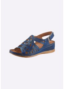 Sandalette Gemini "Sandalette Sandalette", Damen, Gr. 40, blau (mittelblau), Glattleder, Modisch, Schuhe Sandalette