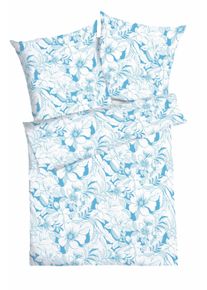 Bettw&auml;sche Kaeppel "Island", blau (azur), B/L: 135cm x 200cm, 1 Stk., 1 Stk., Soft-Seersucker, B/L: 80cm x 80cm, 2, Soft-Seersucker, Obermaterial: 100% Baumwolle, Bettw&auml;sche, Bettw&auml;sche