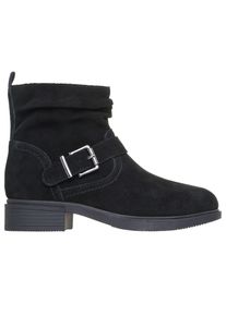 Schlupfboots Skechers "-TENLEY - ADORED STYLE", Damen, Gr. 38, Textil, schwarz, Veloursleder, Schuhe Schlupfboots, Boots mit slouchy Schaft