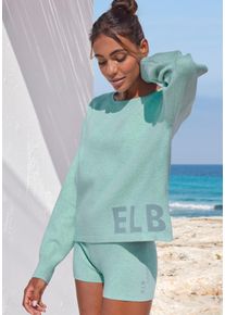 Strickhose ELBSAND, Damen, Gr. 32/34, N-Gr, blau (t&uuml;rkis), Feinstrick, Obermaterial: 50% Viskose, 28% Polyester, 22% Nylon, meliert, unifarben, bequem kurz, Hosen Strickhose, aus hochwertigem Strick, mit Logostickerei, Loungewear